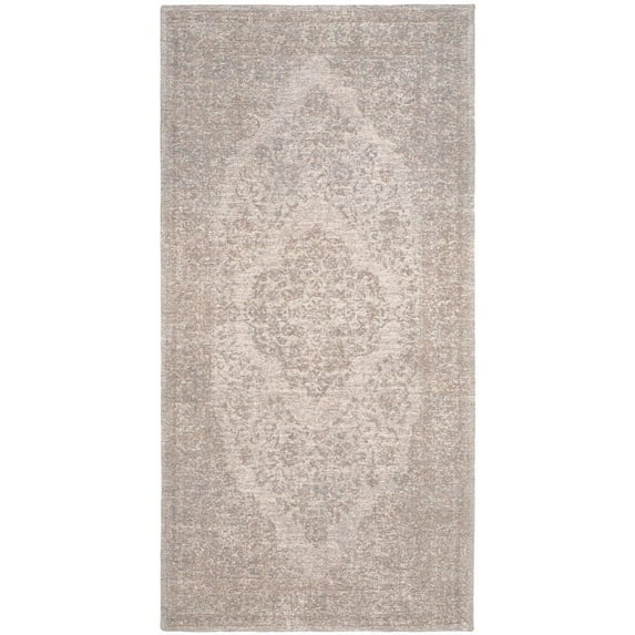 SAFAVIEH Classic Vintage Ivonette Overdyed Border Cotton Area Rug, Beige, 3' x 5'