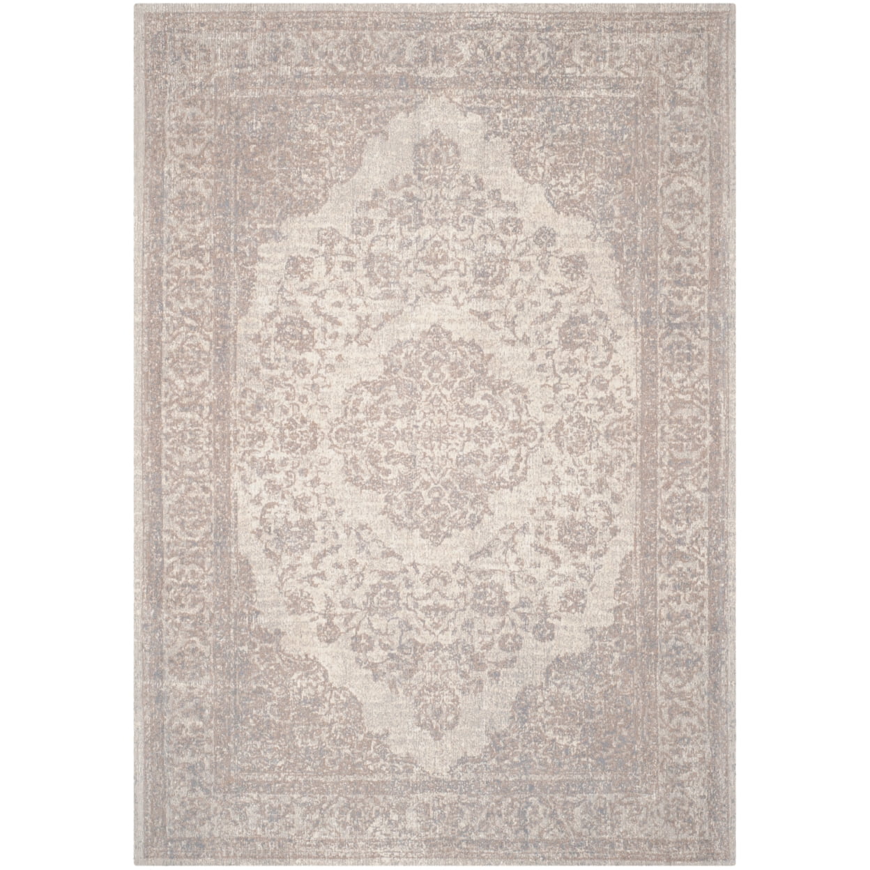 Beige Rectangular Flat Woven Cotton Area Rug, 8' x 11'