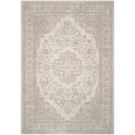 SAFAVIEH Classic Vintage Ivonette Overdyed Border Cotton Area Rug, Beige, 9' x 12'