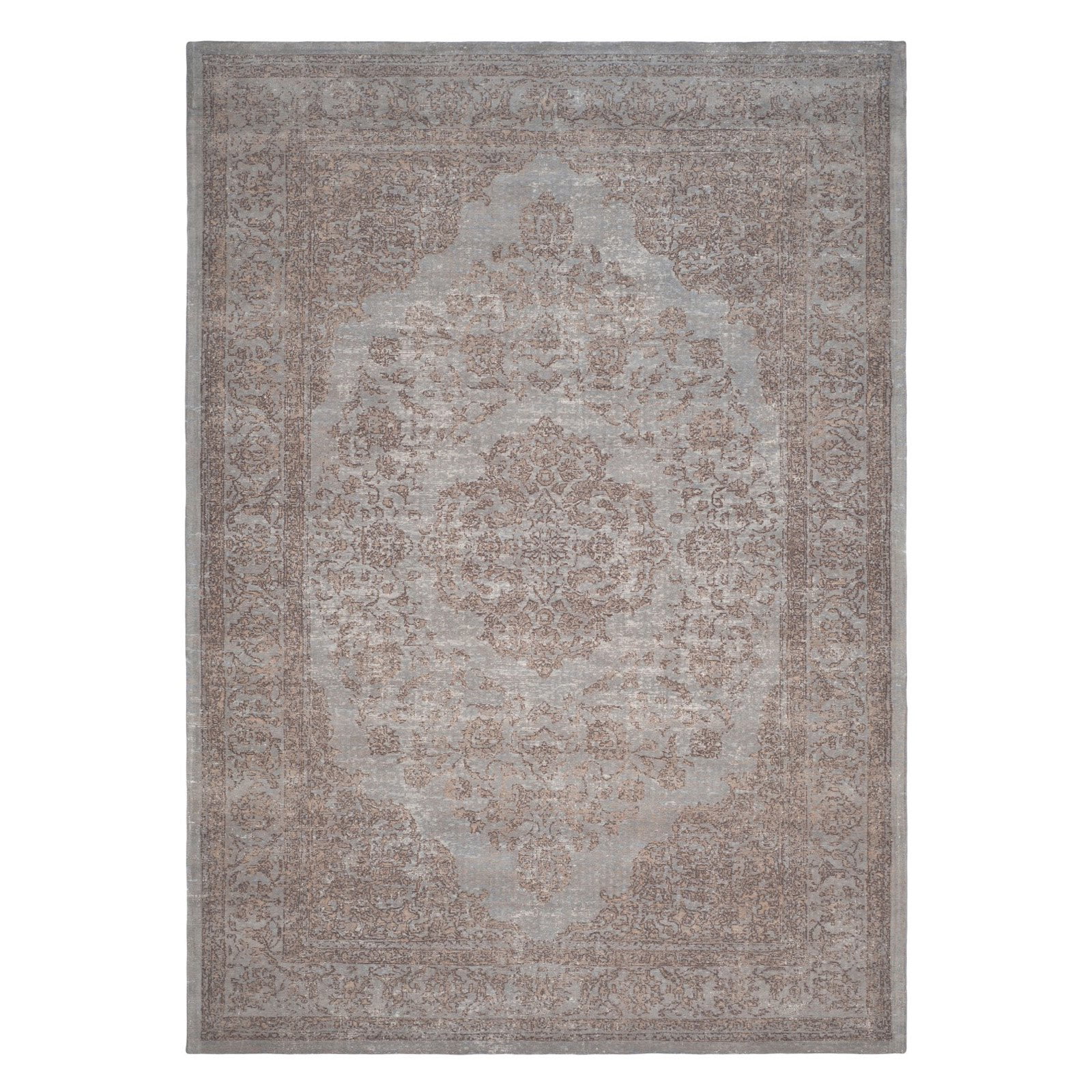 Gray Flat Woven Cotton and Viscose 4' x 6' Area Rug