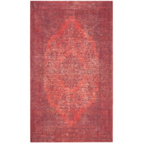 SAFAVIEH Classic Vintage Ivonette Overdyed Border Cotton Area Rug, Red, 3' x 5'