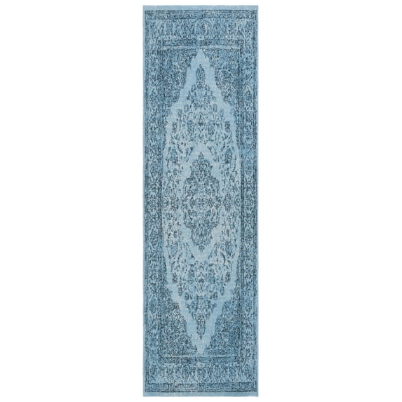 SAFAVIEH Classic Vintage Ivonette Oriental Cotton Runner Rug, Blue, 2'4" x 8'