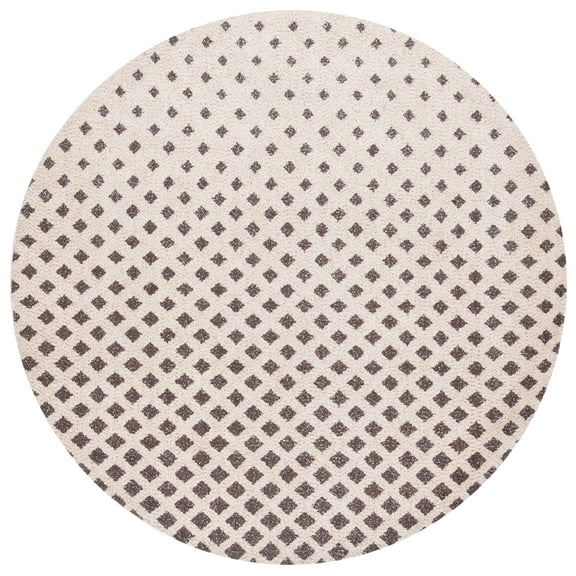 SAFAVIEH Classic Vintage Kaitlyn Checkered Area Rug, Natural/Ivory, 6' x 6' Round
