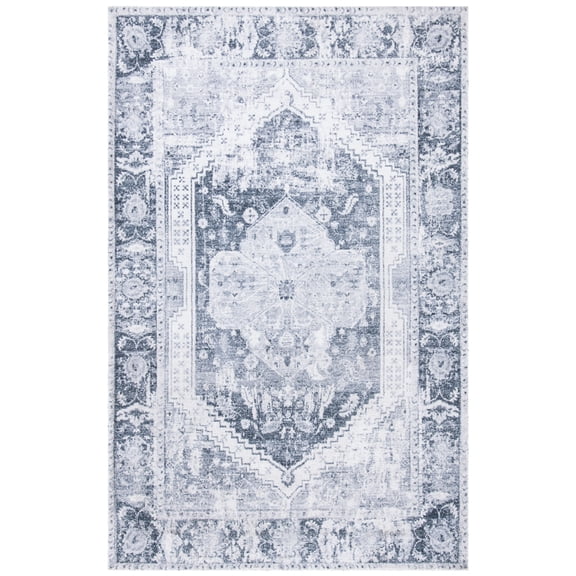 SAFAVIEH Classic Vintage Leandre Medallion Area Rug, Silver/Dark Grey, 3' x 5'