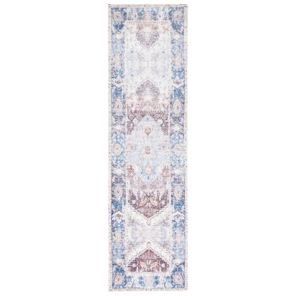 SAFAVIEH Classic Vintage Leandre Medallion Runner Rug, Rust/Blue, 2'3" x 8'