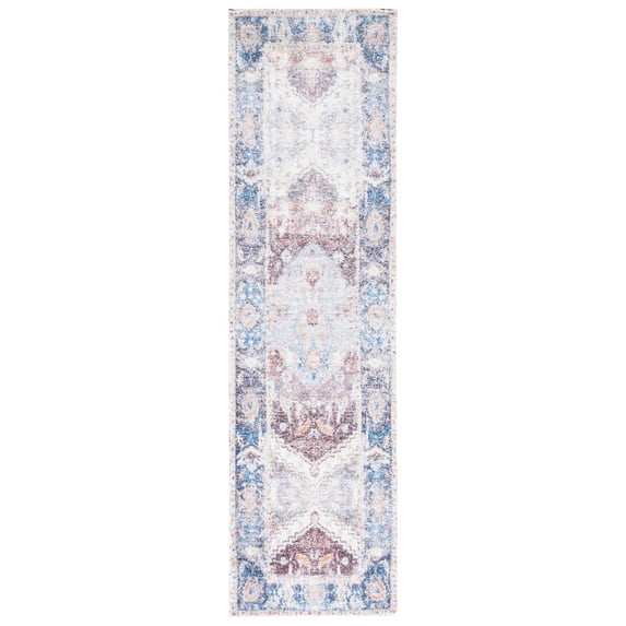 SAFAVIEH Classic Vintage Leandre Medallion Runner Rug, Rust/Blue, 2'3" x 8'