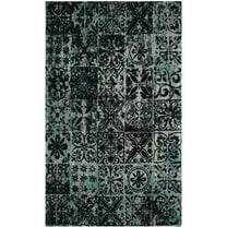 SAFAVIEH Classic Vintage Montague Geometric Area Rug, Teal/Black, 4' x 6'