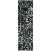 SAFAVIEH Classic Vintage Montague Geometric Runner Rug, Teal/Black, 2'3" x 8'