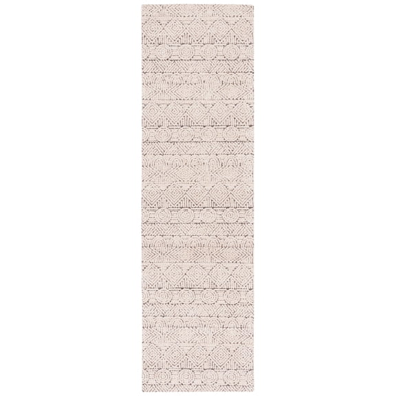 SAFAVIEH Classic Vintage Nina Geometric Runner Rug, Natural/Ivory, 2'3" x 8'