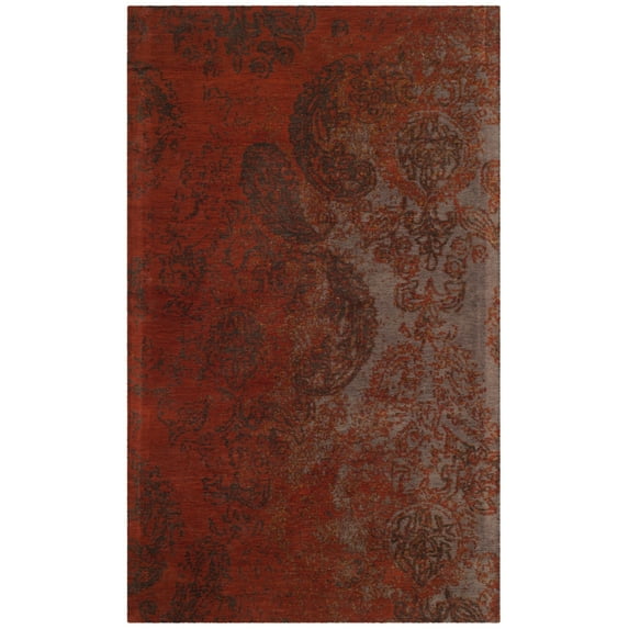 SAFAVIEH Classic Vintage Parker Paisley Overdyed Cotton Area Rug, Rust/Brown, 3' x 5'