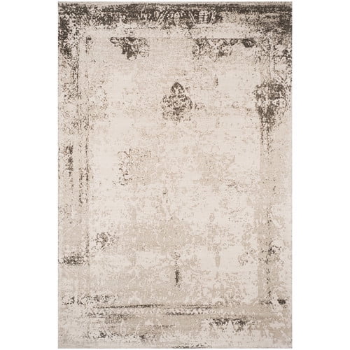 SAFAVIEH Classic Vintage Peter Overdyed Border Cotton Area Rug, Anthracite, 6'7" x 9'2"