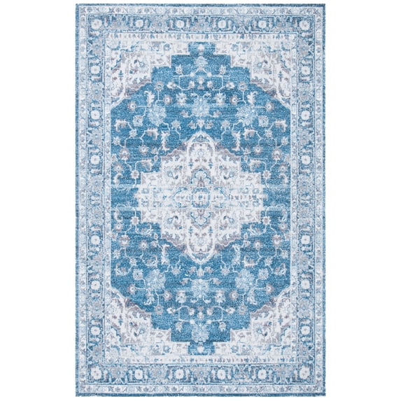 SAFAVIEH Classic Vintage Ramona Medallion Area Rug, Blue/Grey, 5' x 8'