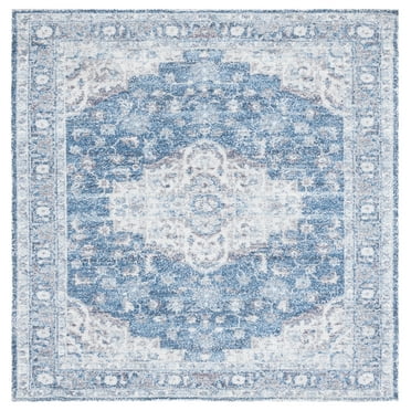 SAFAVIEH Classic Vintage Ramona Medallion Area Rug, Blue/Grey, 6' x 6' Square