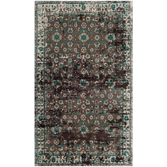 SAFAVIEH Classic Vintage Shavonne Abstract Area Rug, Teal/Beige, 3' x 5'