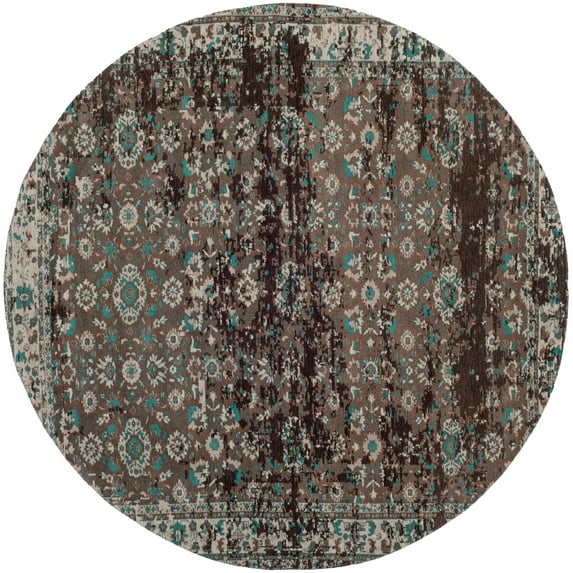 SAFAVIEH Classic Vintage Shavonne Abstract Area Rug, Teal/Beige, 6' x 6' Round