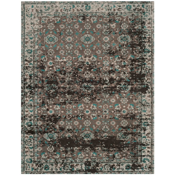 SAFAVIEH Classic Vintage Shavonne Abstract Runner Rug, Teal/Beige, 2'3" x 8'