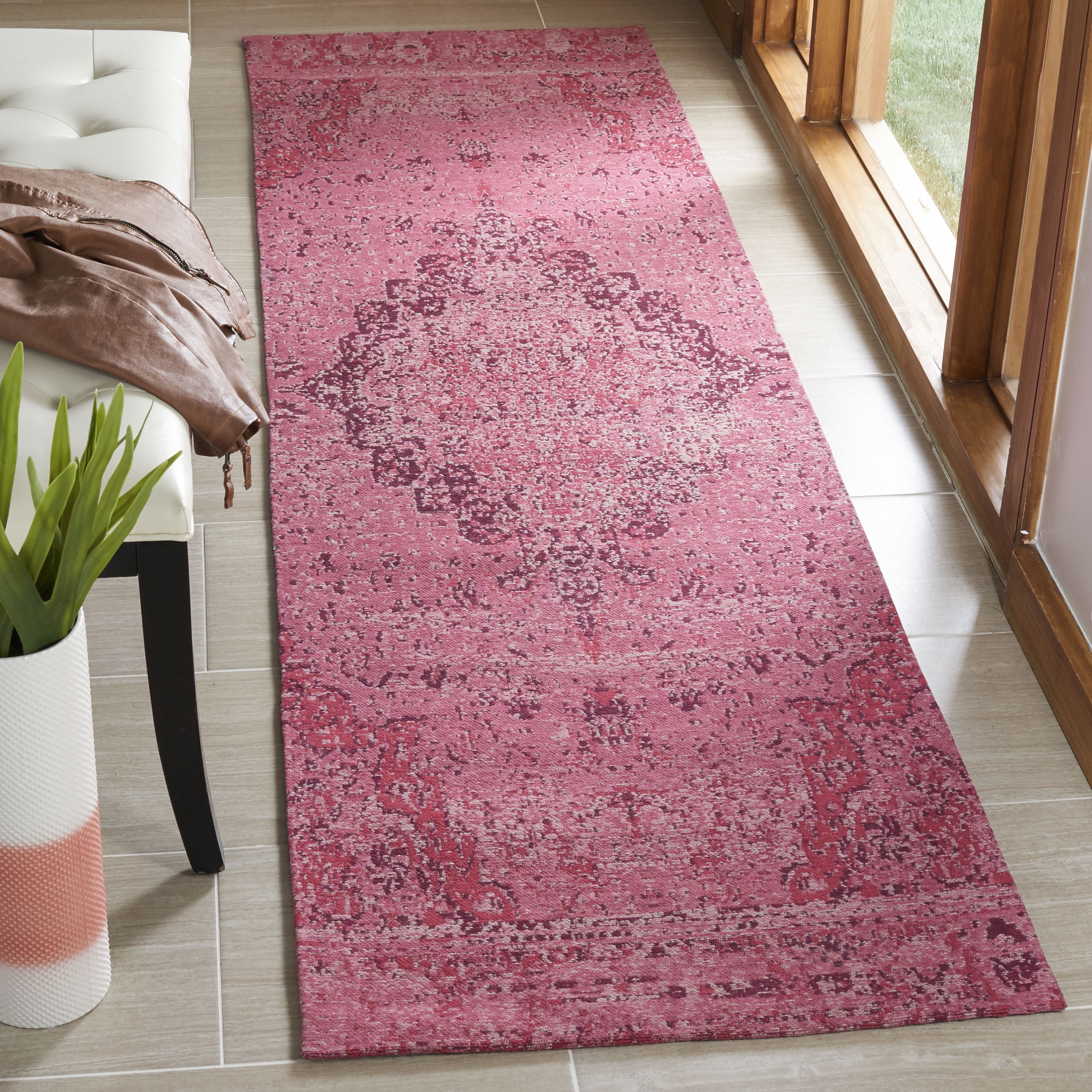 Polyester Runner Rugs SAFAVIEH Classic Vintage Tris Floral Bordered Polyester Runner Rug ...
