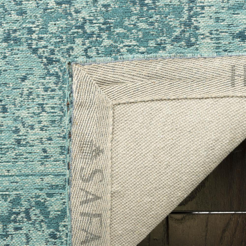 SAFAVIEH Classic Vintage Tris Floral Bordered Polyester Runner Rug, Teal, 2'3" x 8'