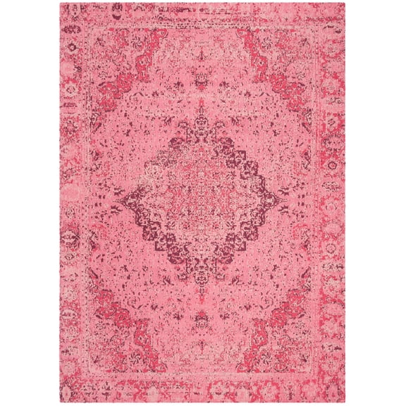 SAFAVIEH Classic Vintage Tris Floral Polyester Area Rug, Fuchsia, 6' x 9'