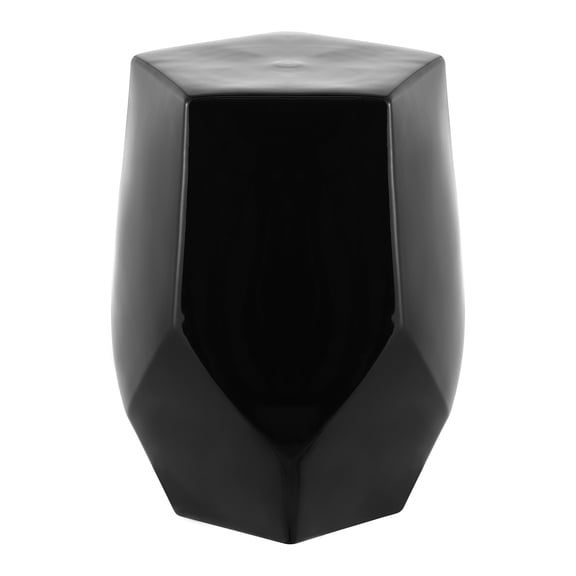 SAFAVIEH Cleonia 18" Modern Solid Ceramic Garden Stool, Black