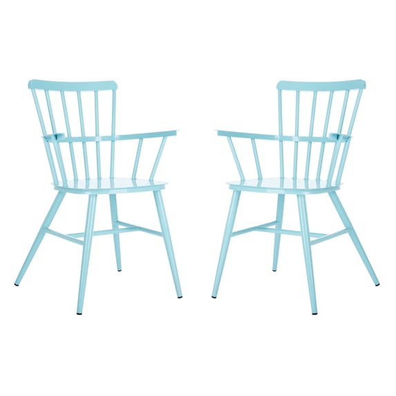 SAFAVIEH Clifton Outdoor Patio Arm Chair, Baby Blue, Set of 2