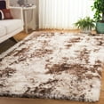 thumbnail image 1 of SAFAVIEH Cloud Arlo Abstract Shag Area Rug, Ivory/Brown, 5'3" x 7'7", 1 of 7