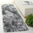 thumbnail image 1 of SAFAVIEH Cloud Edvin Distressed Polyester Shag Runner Rug, Gray/Blue, 2'3" x 8', 1 of 7