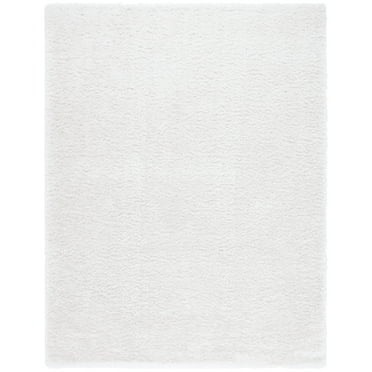 SAFAVIEH Cloud Landen Distressed Polyester Shag Area Rug, White, 8' x 10'
