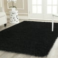 thumbnail image 1 of SAFAVIEH Clyde Solid Plush Polyester Shag Area Rug, Black, 7' x 7' Square, 1 of 7