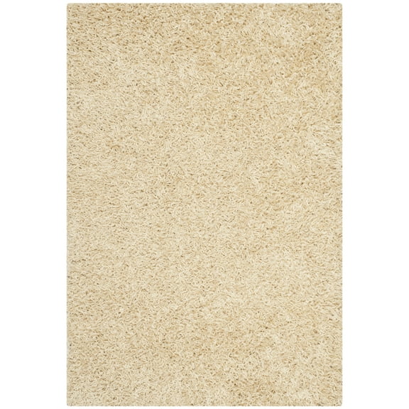 SAFAVIEH Clyde Solid Plush Polyester Shag Area Rug, Cream, 2' x 3'