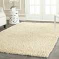 thumbnail image 1 of SAFAVIEH Clyde Solid Plush Polyester Shag Area Rug, Cream, 7' x 7' Square, 1 of 5