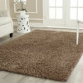 thumbnail image 1 of SAFAVIEH Clyde Solid Plush Polyester Shag Area Rug, Light Brown, 6' x 9', 1 of 7