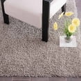 thumbnail image 1 of SAFAVIEH Clyde Solid Plush Polyester Shag Area Rug, Silver, 7' x 7' Square, 1 of 3