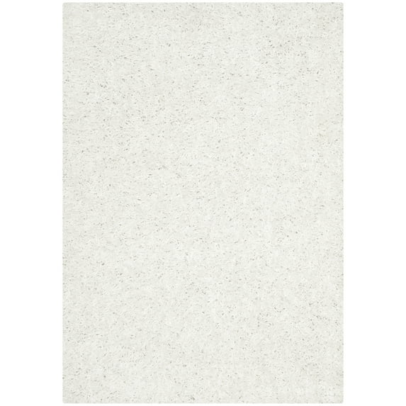 SAFAVIEH Clyde Solid Plush Polyester Shag Area Rug, White, 2'6" x 4'