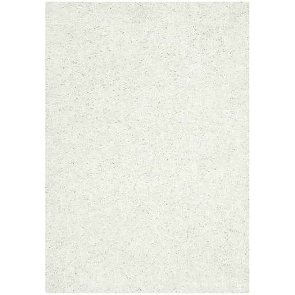 SAFAVIEH Clyde Solid Plush Polyester Shag Area Rug, White, 2' x 3'