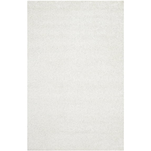 SAFAVIEH Clyde Solid Plush Polyester Shag Area Rug, White, 3' x 5'