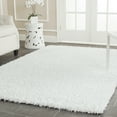 thumbnail image 1 of SAFAVIEH Clyde Solid Plush Polyester Shag Area Rug, White, 4' x 6', 1 of 7