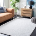 thumbnail image 1 of SAFAVIEH Clyde Solid Plush Polyester Shag Area Rug, White, 6' x 9', 1 of 10