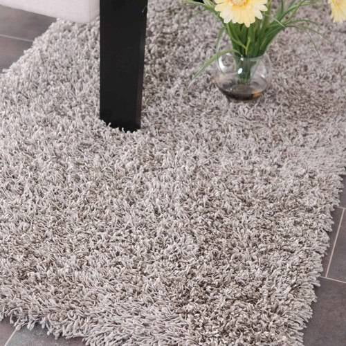 SAFAVIEH Clyde Solid Plush Polyester Shag Runner Rug, Silver, 2'3" x 6'