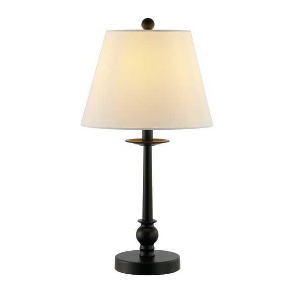 SAFAVIEH Clysa 21 in. Modern Black Table Lamp with White 100% Cotton Shade