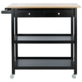 thumbnail image 1 of SAFAVIEH Cohyn 2 Drawer 2 Shelf Kitchen Cart, Natural/Matte Black (39 in. W x 17.7 in. D x 36.2 in. H), 1 of 14
