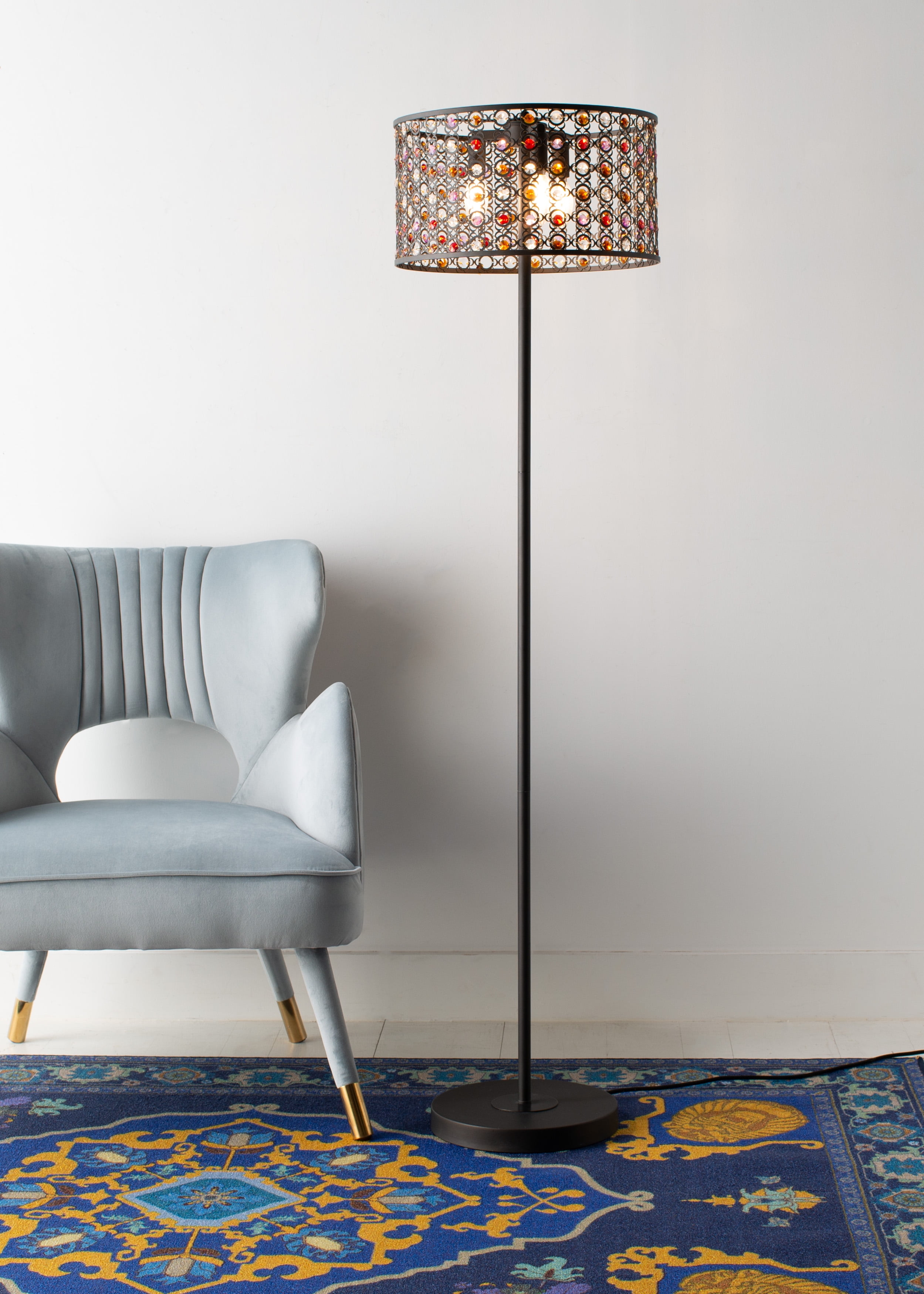 SAFAVIEH Collection Inspired by Disney s live action Film Aladdin Mosaic Floor Lamp Orb Multi