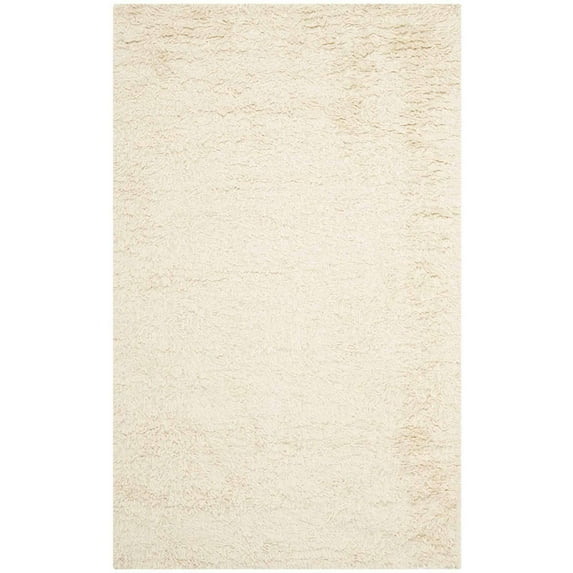 SAFAVIEH Collin Solid Plush Wool Shag Area Rug, Ivory, 2' x 3'