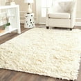 thumbnail image 1 of SAFAVIEH Collin Solid Plush Wool Shag Area Rug, Ivory, 6' x 9', 1 of 4