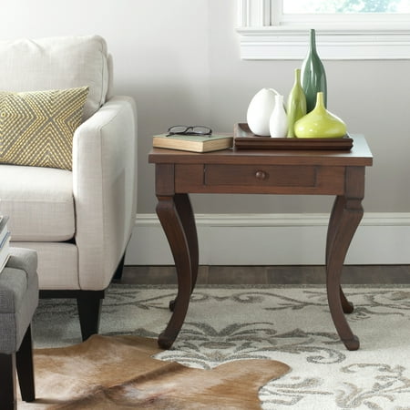 SAFAVIEH Colman Traditional One Drawer Storage Side Table, Brown