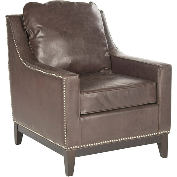 SAFAVIEH Colton Rustic Glam Upholstered Club Chair, Antique Brown