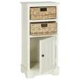 thumbnail image 1 of SAFAVIEH Connery Solid Nautical 2 Wicker Basket Storage Cabinet, Distressed White, 1 of 5