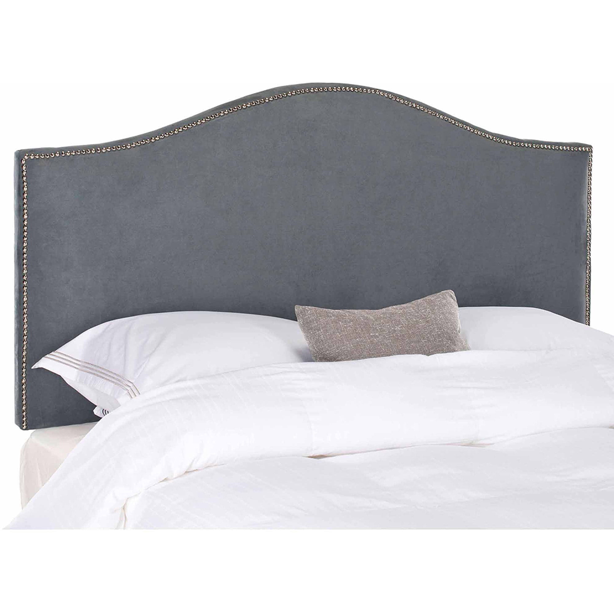 SAFAVIEH Connie Classic Upholstered Headboard with Nail Heads, Full, Grey