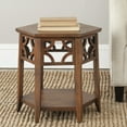 thumbnail image 1 of SAFAVIEH Connor Geometric Hexagon End Table w/ Shelf, Brown, 1 of 5