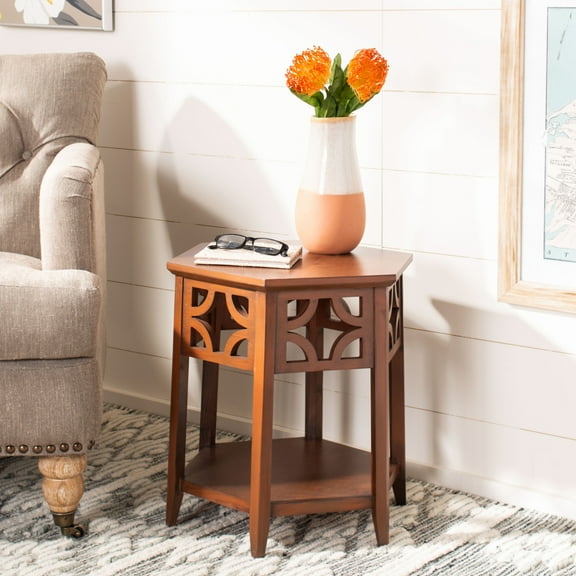 SAFAVIEH Connor Hexagon End Table Brown